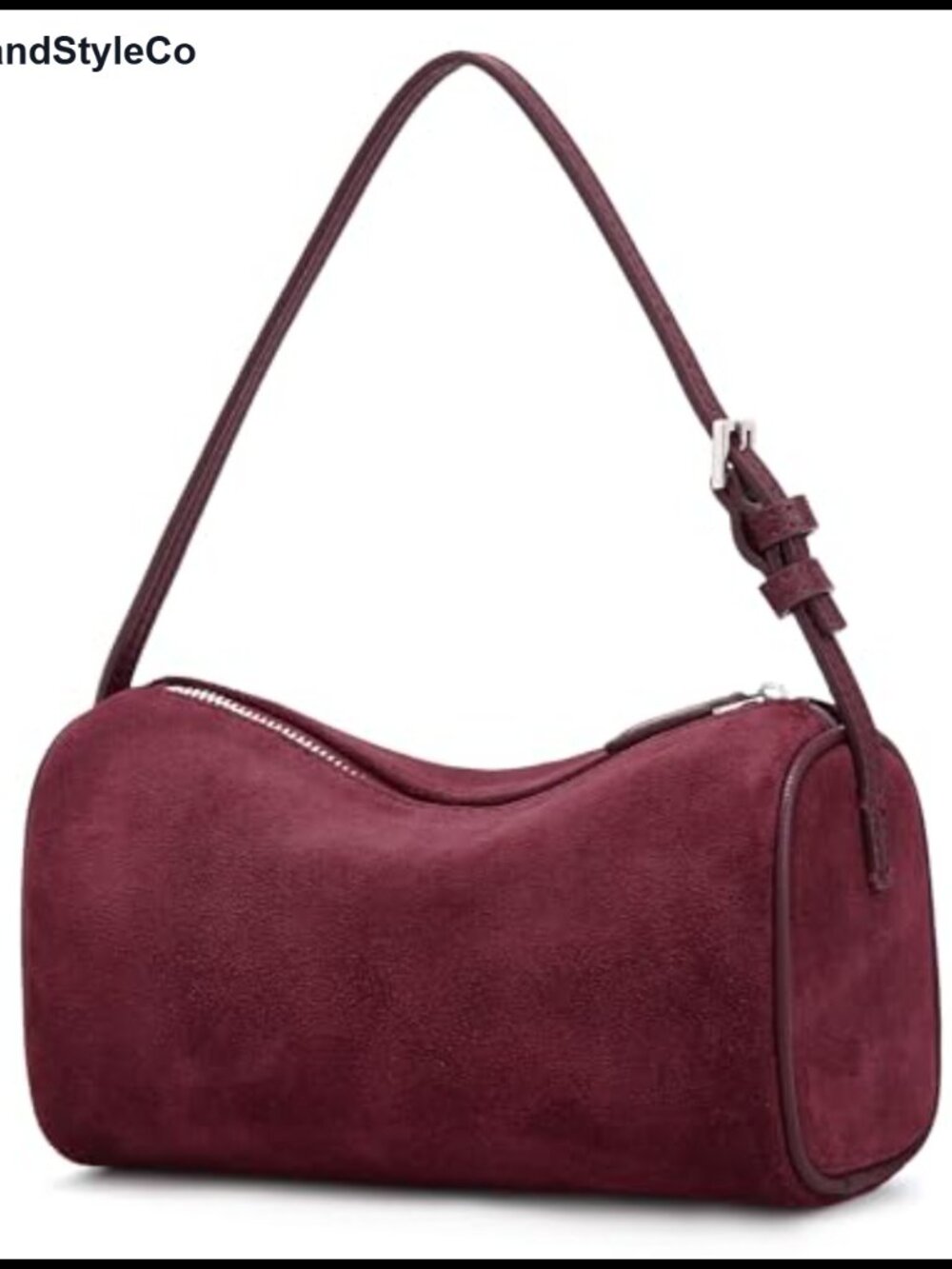 Genuine Suede Leather Crossbody Barrel Bag Purse, Women's Hobo Handbag,